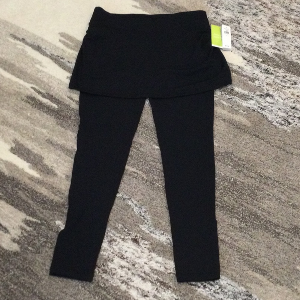 Black leggings with attached skirt